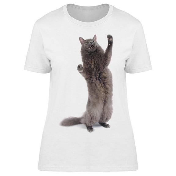Cat Stands And Plays T-Shirt Women -Image by Shutterstock, Female Large