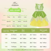 Jurebecia Princess Dress for Girls Fairy Frog Costume for Kids Birthday Party Dresses up Halloween Outfits Green 140 cm 7-8 Years