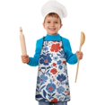 thumbnail image 2 of Pioneer Flower Floral Print Pattern Kids Aprons for Girls and Boys,Adjustable Neck Strap Toddler Aprons for Kids Cooking Baking, 2 of 7