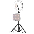 thumbnail image 1 of Graflsoa 10-Inch Adjustable LED Ring Light with 3 Color Modes, 10 Brightness Levels, Foldable Tripod, and Universal Phone/Tablet Holder for Streaming, Makeup, and Video Calls, 1 of 6