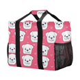 thumbnail image 2 of Line Puppy Dogs Reusable Grocery Bags with Handle Side Pocket Waterproof Shopping Portable Tote, 2 of 8