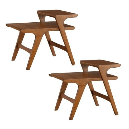 Homelegance Saluki Wood Mid Century Modern Living Room Corner End Table 2 Pack Canada Homelegance Saluki Wood Mid Century, Homelegance Saluki Mid Century Two Tier End Table Cherry
