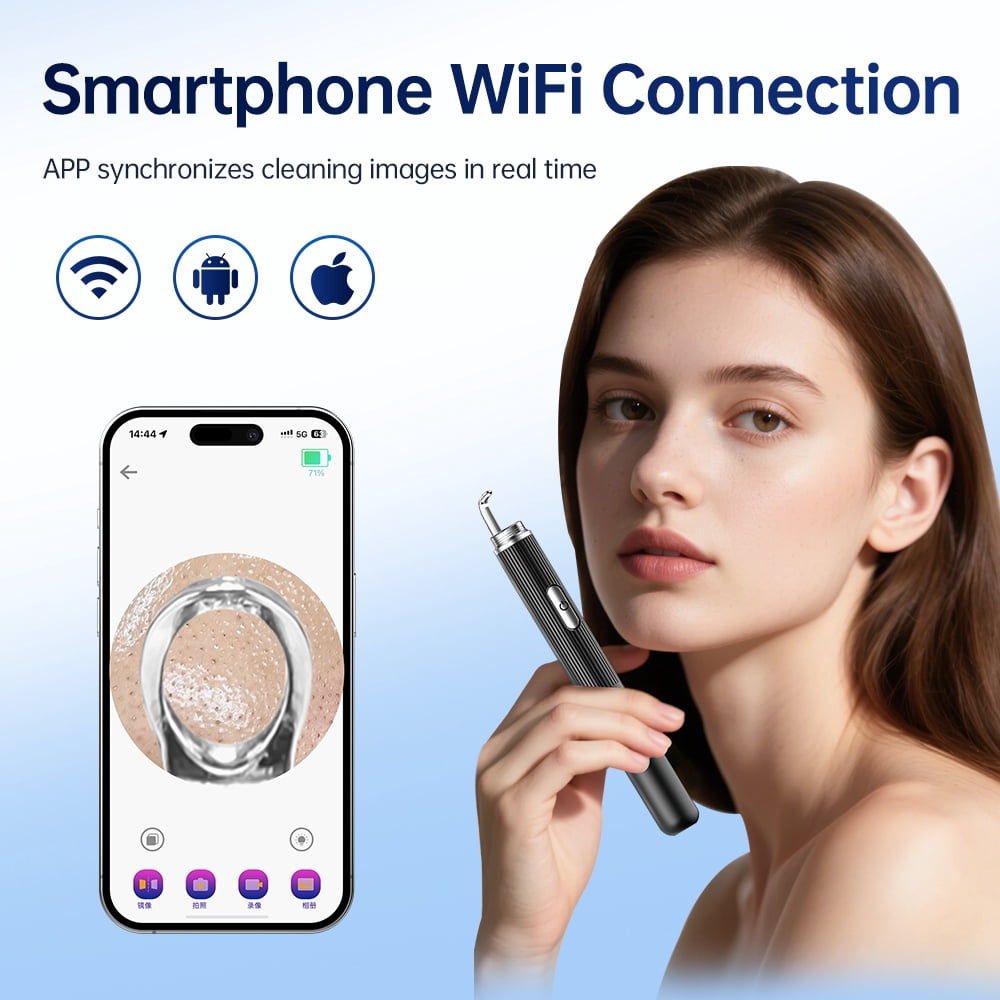 Visual Pore Cleaner, Deep Cleaning Comedone Tool, 50Times Magnification 1296P, WiFi Visual Blackhead Remover Tools with Lights, Women Gift