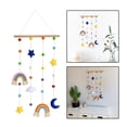 thumbnail image 3 of Adorno de pared de macramé con forma de arcoíris para la habitación del bebé, expositor de fotos colgante con pompón, luna, nube y estrellas, juguetes colgantes para cuna A, 3 of 8