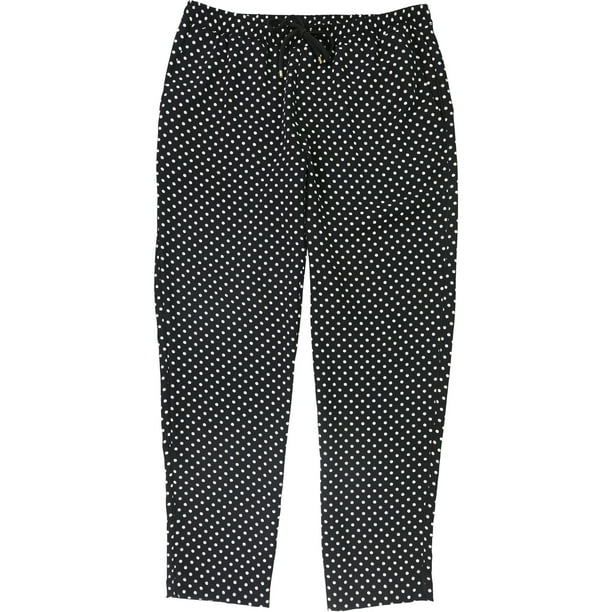 Ralph Lauren Womens Dot Casual Lounge Pantalones, Negro, 4
