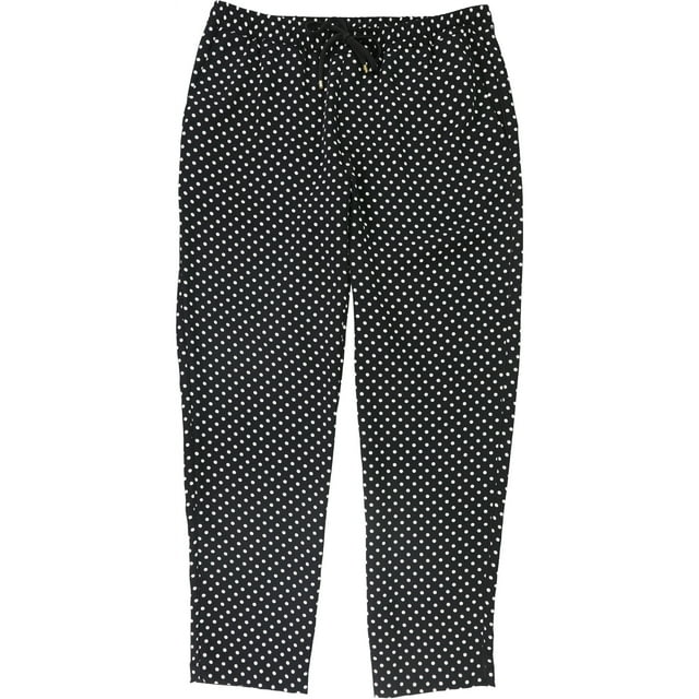 Ralph Lauren Womens Dot Casual Lounge Pantalones, Negro, 4