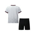 thumbnail image 2 of JanJean Soccer Uniforms for Kids Boys Football Jersey V Neck Practice T Shirt and Sport Shorts Set White 4XS, 2 of 7