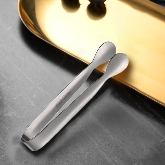 Vestitly Tableware 2PCS 304 Stainless Steel Ice Grain Clip Thickened Without Burr Food Clip Sugar Cube Clip Household Ice Pliers