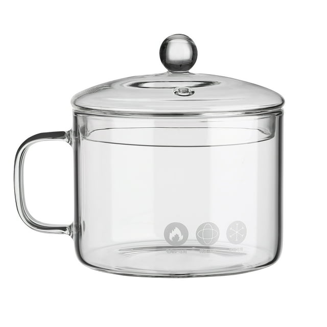 MasteelfCA UPKOCH Casserole en Verre Résistante à la Chaleur Bol en Verre avec Poignée Bol en Verre pour Four Marmite en Verre pour Micro-Ondes Verrerie