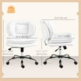 thumbnail image 3 of HOMCOM Chaise de Bureau à Croisillons avec Roulettes, Chaise de Bureau Grand Sans Accoudoirs, Blanc, 3 of 10