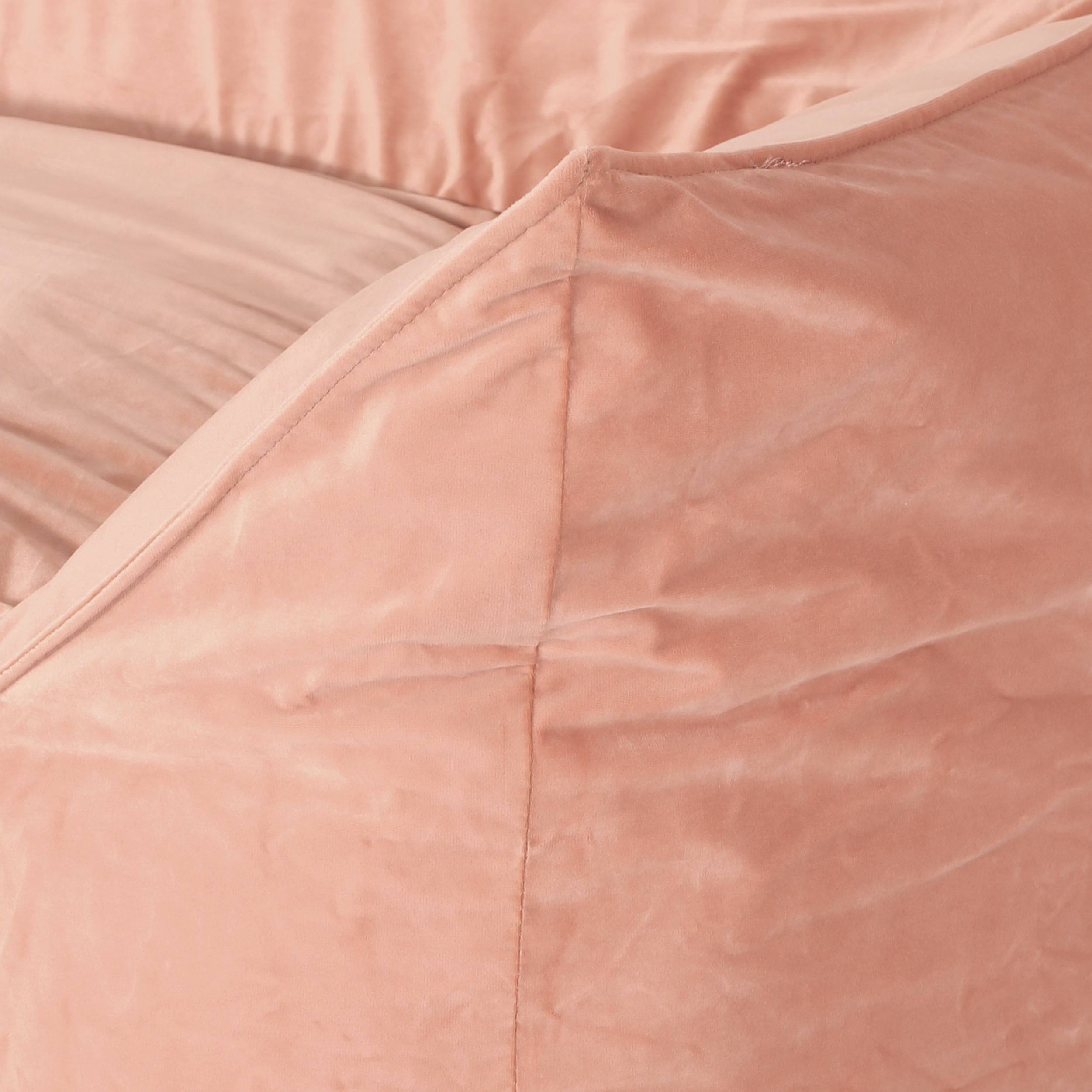 Noble House Velie Velveteen Bean Bag Chair, Pink