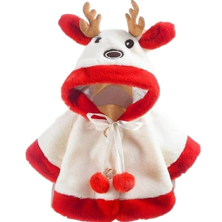 

TUOBARR Toddlers Baby Grils Cute Ear Button Windproof Thick Plush Fleece Warm Jacket White(0-3Years)