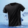 thumbnail image 6 of Mens Crew Neck T-Shirts Short Sleeve Solid Color Casual Workout Shirts Nylon Quick Dry Moisture Wicking Athletic Tops Summer Side Breathable Mesh Running Outdoor Activewear, 6 of 8