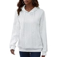 thumbnail image 2 of Female Hoodies Oversized Hooded Sweatshirt Casual Long Sleeve Drawstring Pullover Tops White M, 2 of 10
