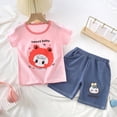 thumbnail image 2 of Faraee Toddler Baby Girl Summer Clothes Short Sleeves T-Shirt Tee Tops Shorts Cute Outfits Set Rabbit Print 2 Piece Clothing Set (5-6T,Pink), 2 of 5