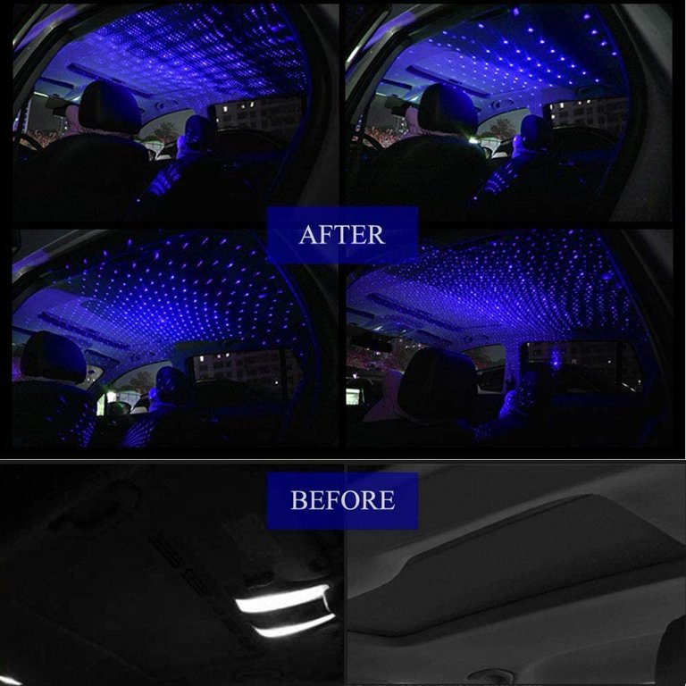 Car Roof Star Night Light, Portable Adjustable USB Flexible Interior LED Show Romantic Atmosphere Star Night Projector for Cars,Bedrooms,Parties,etc