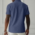 thumbnail image 5 of BRANROY Men's Short Sleeve Jacquard Polo Shirt - Textured Business Casual Collared Top for Men, Lightweight Breathable Summer Shirts, Father's Day Gift for Husband,Navy,3XL, 5 of 5