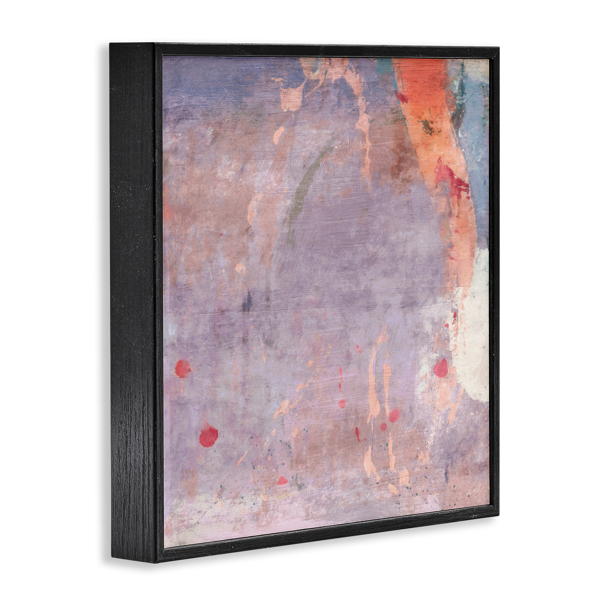Stupell Industries Abstract Purple Ombre Abstract Painting Black Framed Art Print Wall Art, 17 x 17