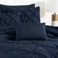 thumbnail image 4 of Chezmoi Collection 10-Piece Bed in a Bag Comforter Set, Pintuck Design, All Season Soft Microfiber Bedding with Sheets, Pillow Shams & Decorative Pillow, Midnight Navy, Queen, 4 of 9