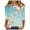 Blue Plus Size Blouse for Women_y, variant on CYMMPU 3/4 Sleeve Blouses for Women Dressy Casual Flower Pattern Loose Fit Round Neck Tunic Tops Spring Tops Summer Fashion Shirts Lightweight Basic T-Shirts Pink XXXL