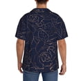 thumbnail image 3 of Kdxio Men'S Hawaiian Shirt For Men Short Sleeve Shirt Gloss Outline Navy Dark Blue Summer Casual Holiday Beach Button Down T-Shirts, 3 of 5