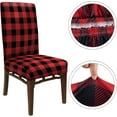 thumbnail image 4 of Buffalo Check Chair Covers Red Black Plaid Dining Chair Slipcovers Protector Removable Stretch Elastic Seat Covers for Party Kitchen Home Hotel Office Restaurant Decoration, 4Pcs, 4 of 6