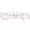 thumbnail image 4 of vidaXL 3 Piece Sofa Set with Cushions Light Grey Velvet, 4 of 4