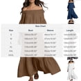 thumbnail image 4 of Maxi Dresses for Women Off Shoulder Puff Sleeve Ruffle Tiered Linen Vacation Summer Long Dress with Pockets (3XL, Navy), 4 of 6