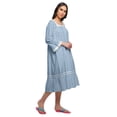 thumbnail image 2 of Moomaya Chemise de Nuit Évasée pour Femmes Manches Longues en Coton avec Patte de Boutonnage, 2 of 6