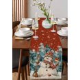 thumbnail image 4 of Red Snowman Christmas Burlap-Cotton Table Runner 36 Inches Long,Winter Snowflake Tree Xmas Farmhouse Table Runners,Outdoor Dining Tablecloths Decor for Baby Shower/Party/Wedding 13x36, 4 of 9