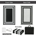 thumbnail image 5 of Twister.CK Outdoor Rug 8' x 10' Waterproof Patio Rug, Reversible Plastic Outside Carpet Storage Bag, for RV Camping Deck Balcony Porch, Black & White, 5 of 8
