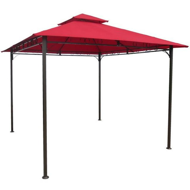 International Caravan YF-3136B-RR Auvent Carré Ventilé Gazebo&44; Rouge Rubis