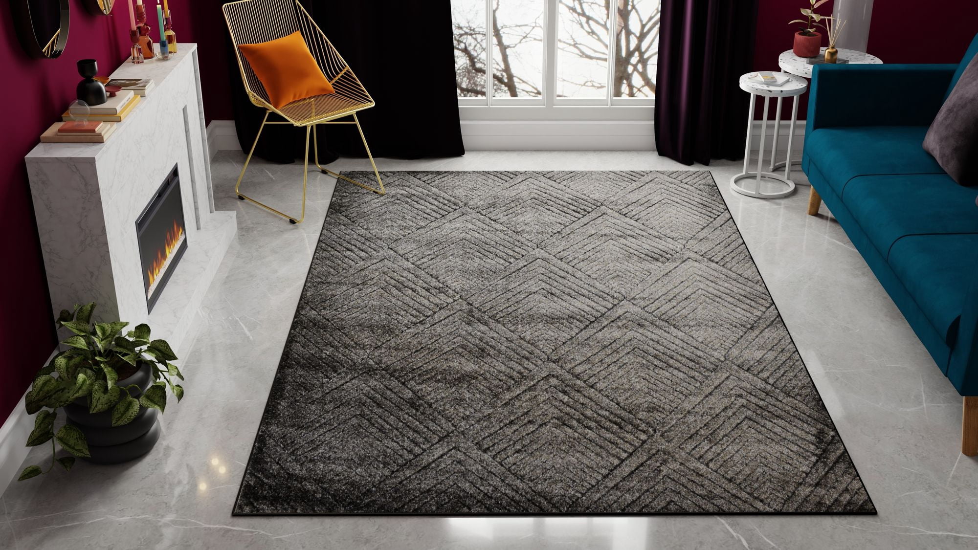 Rugs America Chanai CN30D Contemporary Geometric 5'0" X 7'0" Area Rug