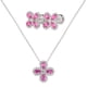 thumbnail image 1 of Set de Joyería para Mujer Plata .925 con Zirconia Cúbica, LuckyLy Juego de Collar y Aretes Florales Brillantes – Regalos para Mamá y Regalos para Mujer Navidad y Cumpleaños, Modelo Aina fucsia, 1 of 6