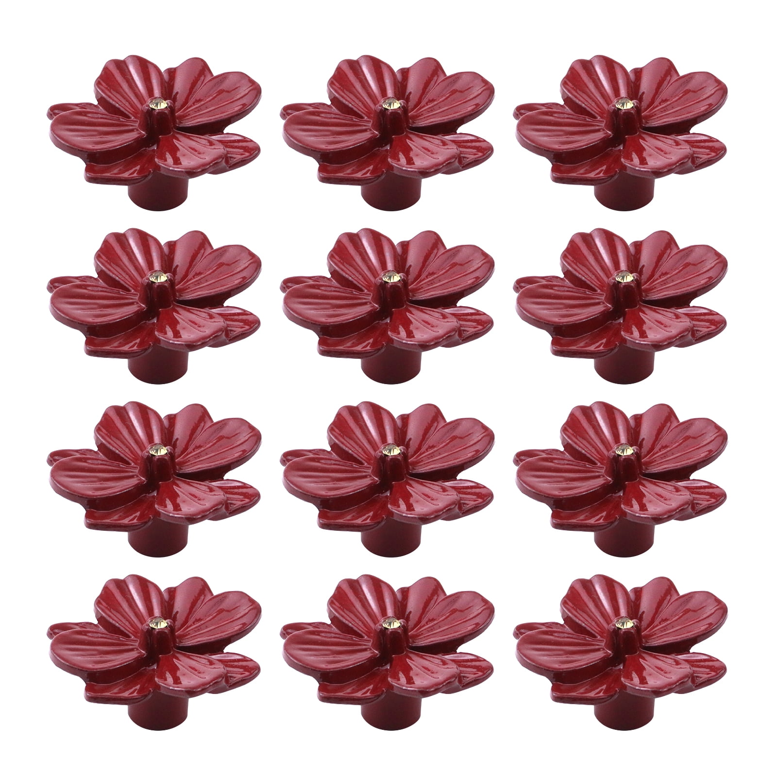 MOROBOR 6pcs Solid Brass Knobs Flower Shape Dresser Knobs Petal Drawer Knobs Creative Single - View #6