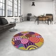 thumbnail image 3 of Ahgly Company Indoor Square Patterned Camel Brown Abstract Area Rugs, 3' Square, 3 of 6