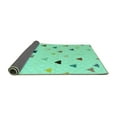 thumbnail image 2 of Ahgly Company Indoor Rectangle Solid Turquoise Blue Modern Area Rugs, 2' x 5', 2 of 4