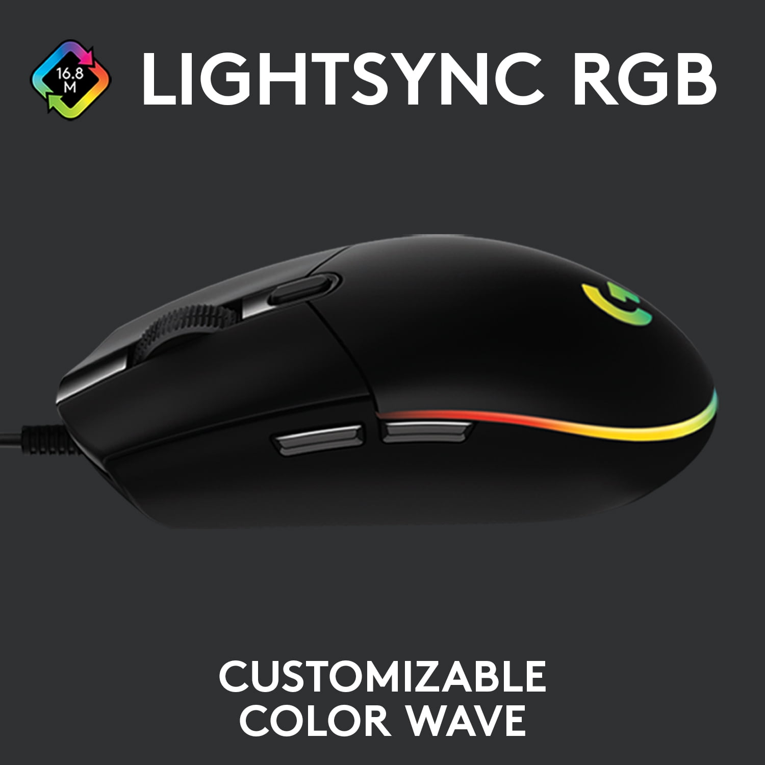 Black G203 - Mouse Gaming Lightsync Logitech