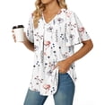 thumbnail image 3 of Fantaslook Womens Tops Dressy Blouses V Neck Short Sleeve Tunic Tops Casual Work Shirts, 3 of 7