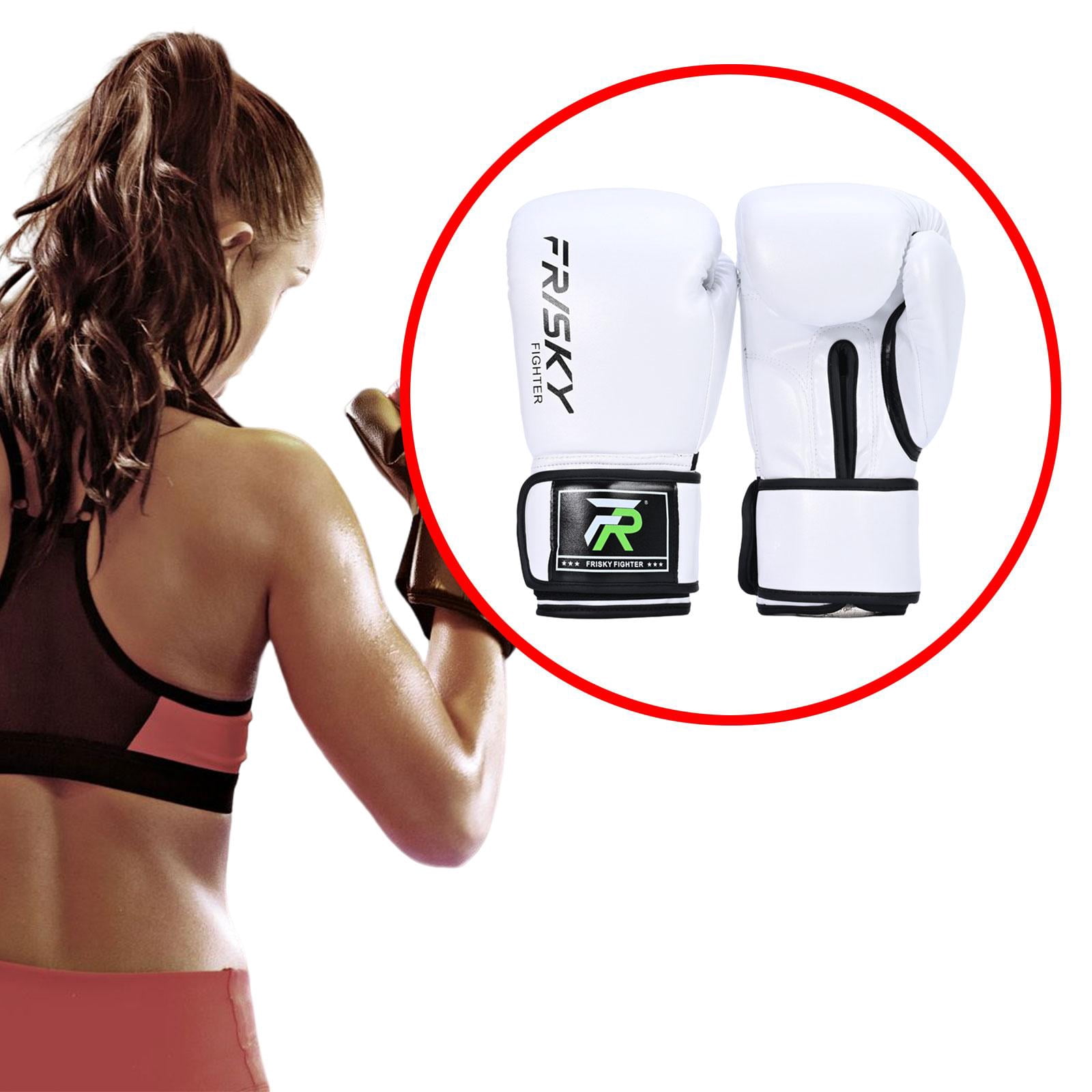 funtasica Boxing Gloves Boxing Equipment Kickboxing Gloves Punching Gloves Sparring Gloves for Sparring Karate Sanda, Workout Taekwondo white 10OZ