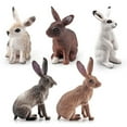 thumbnail image 4 of Figuras de césped para jardín, 5 piezas de animales de simulación lindos, adornos de escultura de conejito de simulación, juguetes modelo de conejo de granja creados magistralmente, 4 of 8