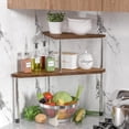 thumbnail image 3 of Organizador de baño Weenson Countertop, 2 niveles, bambú, marrón, 3 of 7