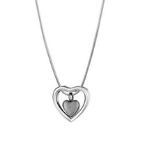 Personalized Silver Fingerprint Drop Heart Cremation Necklace Urn Ashes Holder Stainless Steel Memorial Jewelry with Free Velvet Jewelry Box and Funnel Kit