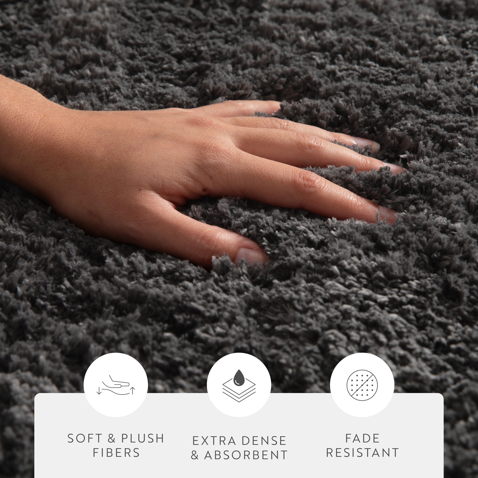 Plush Absorbent Bath Mat Rug with Anti-Skid Rubber Backing - Comfort Canopy