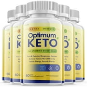 (5 Pack) Optimum Keto - Supplement for Weight Loss - Energy & Focus Boosting Dietary Supplements for Weight Management & Metabolism - Advanced Fat Burn Raspberry Ketones Pills - 300 Capsules
