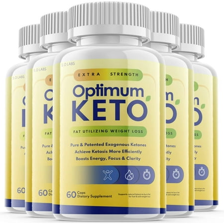 (5 Pack) Optimum Keto - Supplement for Weight Loss - Energy & Focus Boosting Dietary Supplements for Weight Management & Metabolism - Advanced Fat Burn Raspberry Ketones Pills - 300 Capsules
