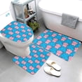 thumbnail image 3 of Bathroom Rugs Sets 3 Piece - Cute cartoon Axolotl bubbles blue Absorbent Non Slip Bath Mats, U-Shape Toilet Lid Cover, Contour Mat, Soft Washable Shower Mats Bath Rug Mat for Bathroom Tub Toilet, 3 of 7
