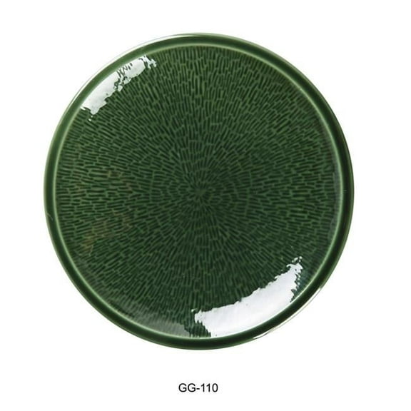 10 x 1.5 in. Green Gem Round Dinner Plate, Green - Pack of 12