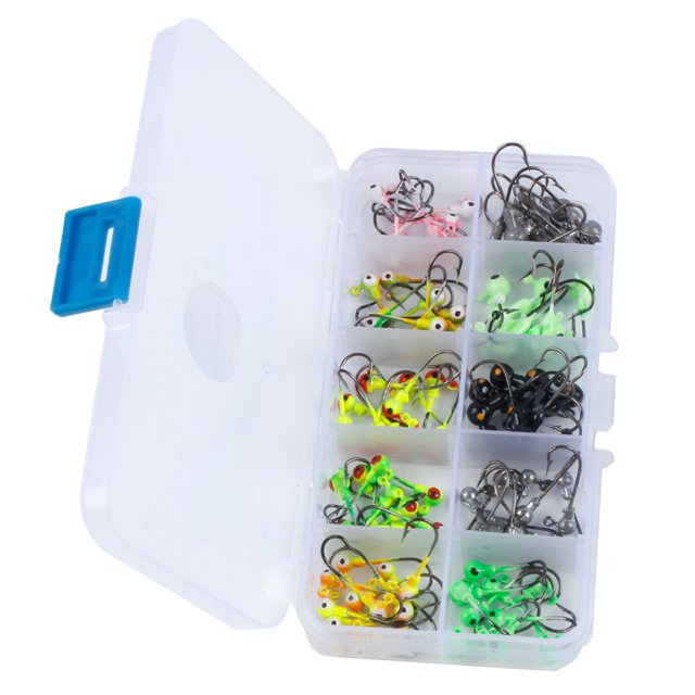 Juego de anzuelos de pesca con cabeza de plomo 100pcs Sunnimix