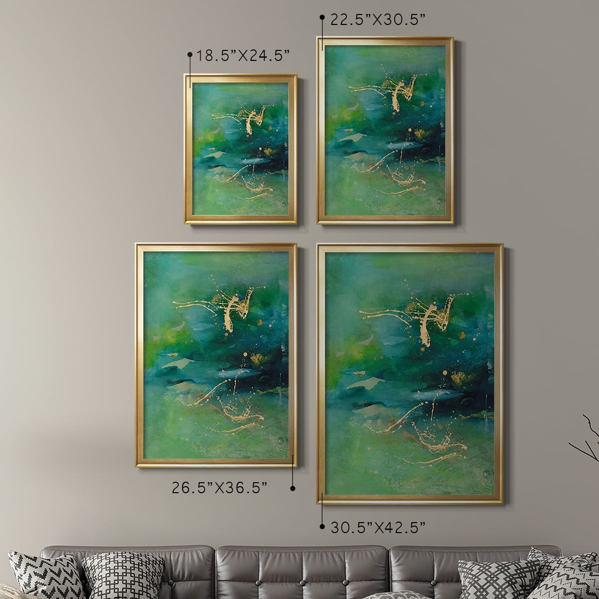 Peaceful Diptych II Premium Framed Print, in Gold, Black, or Silver - Ready to Hang